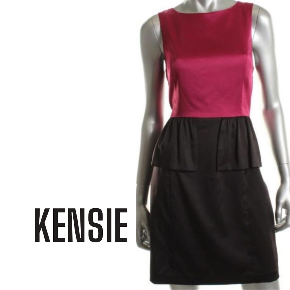 Kensie NEW Black Ponte Colorblock Dress 6, NWT
